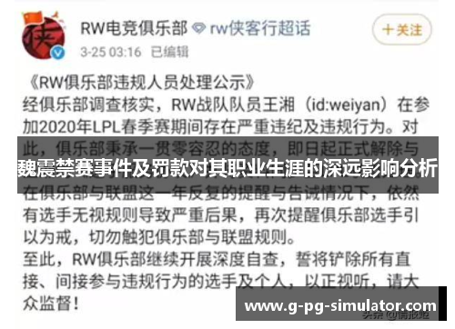 魏震禁赛事件及罚款对其职业生涯的深远影响分析